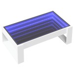 vidaXL Măsuță de cafea cu LED infinity, alb, 90x53x30 cm vidaXL Măsuță de cafea cu LED infinity, alb, 90x53x30 cm