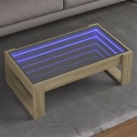 vidaXL Măsuță de cafea cu LED infinity, stejar sonoma, 90x53x30 cm vidaXL Măsuță de cafea cu LED infinity, stejar sonoma, 90x53x30 cm
