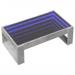 vidaXL Măsuță de cafea cu LED infinity, gri beton, 90x53x30 cm