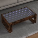 vidaXL Măsuță de cafea cu LED infinity, stejar fumuriu, 90x53x30 cm vidaXL Măsuță de cafea cu LED infinity, stejar fumuriu, 90x53x30 cm