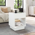 vidaXL Măsuță de cafea cu LED infinity, alb, 40x40x50 cm vidaXL Măsuță de cafea cu LED infinity, alb, 40x40x50 cm