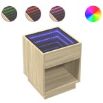 vidaXL Măsuță de cafea cu LED infinity, stejar sonoma, 40x40x50 cm vidaXL Măsuță de cafea cu LED infinity, stejar sonoma, 40x40x50 cm
