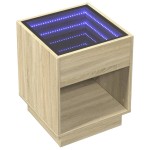 vidaXL Măsuță de cafea cu LED infinity, stejar sonoma, 40x40x50 cm vidaXL Măsuță de cafea cu LED infinity, stejar sonoma, 40x40x50 cm