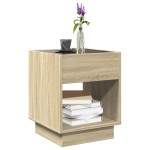 vidaXL Măsuță de cafea cu LED infinity, stejar sonoma, 40x40x50 cm vidaXL Măsuță de cafea cu LED infinity, stejar sonoma, 40x40x50 cm