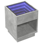 vidaXL Măsuță de cafea cu LED infinity, gri beton, 40x40x50 cm vidaXL Măsuță de cafea cu LED infinity, gri beton, 40x40x50 cm