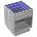 vidaXL Măsuță de cafea cu LED infinity, gri sonoma, 40x40x50 cm vidaXL Măsuță de cafea cu LED infinity, gri sonoma, 40x40x50 cm