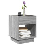 vidaXL Măsuță de cafea cu LED infinity, gri sonoma, 40x40x50 cm vidaXL Măsuță de cafea cu LED infinity, gri sonoma, 40x40x50 cm