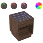 vidaXL Măsuță de cafea cu LED infinity, stejar maro, 40x40x50 cm vidaXL Măsuță de cafea cu LED infinity, stejar maro, 40x40x50 cm
