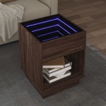 vidaXL Măsuță de cafea cu LED infinity, stejar maro, 40x40x50 cm vidaXL Măsuță de cafea cu LED infinity, stejar maro, 40x40x50 cm