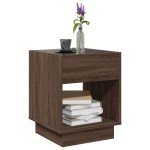 vidaXL Măsuță de cafea cu LED infinity, stejar maro, 40x40x50 cm vidaXL Măsuță de cafea cu LED infinity, stejar maro, 40x40x50 cm
