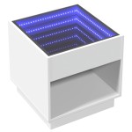 vidaXL Măsuță de cafea cu LED infinity, alb, 50x50x50 cm vidaXL Măsuță de cafea cu LED infinity, alb, 50x50x50 cm