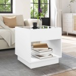 vidaXL Măsuță de cafea cu LED infinity, alb, 50x50x50 cm vidaXL Măsuță de cafea cu LED infinity, alb, 50x50x50 cm