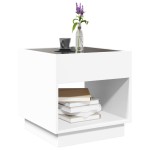 vidaXL Măsuță de cafea cu LED infinity, alb, 50x50x50 cm vidaXL Măsuță de cafea cu LED infinity, alb, 50x50x50 cm