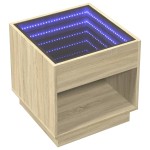vidaXL Măsuță de cafea cu LED infinity, stejar sonoma, 50x50x50 cm vidaXL Măsuță de cafea cu LED infinity, stejar sonoma, 50x50x50 cm