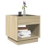 vidaXL Măsuță de cafea cu LED infinity, stejar sonoma, 50x50x50 cm vidaXL Măsuță de cafea cu LED infinity, stejar sonoma, 50x50x50 cm