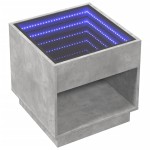 vidaXL Măsuță de cafea cu LED infinity, gri beton, 50x50x50 cm vidaXL Măsuță de cafea cu LED infinity, gri beton, 50x50x50 cm