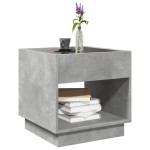 vidaXL Măsuță de cafea cu LED infinity, gri beton, 50x50x50 cm vidaXL Măsuță de cafea cu LED infinity, gri beton, 50x50x50 cm
