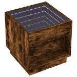 vidaXL Măsuță de cafea cu LED infinity, stejar fumuriu, 50x50x50 cm vidaXL Măsuță de cafea cu LED infinity, stejar fumuriu, 50x50x50 cm