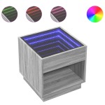 vidaXL Măsuță de cafea cu LED infinity, gri sonoma, 50x50x50 cm vidaXL Măsuță de cafea cu LED infinity, gri sonoma, 50x50x50 cm