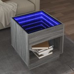 vidaXL Măsuță de cafea cu LED infinity, gri sonoma, 50x50x50 cm vidaXL Măsuță de cafea cu LED infinity, gri sonoma, 50x50x50 cm