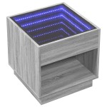 vidaXL Măsuță de cafea cu LED infinity, gri sonoma, 50x50x50 cm vidaXL Măsuță de cafea cu LED infinity, gri sonoma, 50x50x50 cm