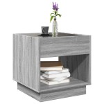 vidaXL Măsuță de cafea cu LED infinity, gri sonoma, 50x50x50 cm vidaXL Măsuță de cafea cu LED infinity, gri sonoma, 50x50x50 cm
