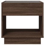 vidaXL Măsuță de cafea cu LED infinity, stejar maro, 50x50x50 cm vidaXL Măsuță de cafea cu LED infinity, stejar maro, 50x50x50 cm