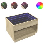 vidaXL Măsuță de cafea cu LED infinity, stejar sonoma, 70x50x50 cm vidaXL Măsuță de cafea cu LED infinity, stejar sonoma, 70x50x50 cm