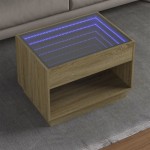 vidaXL Măsuță de cafea cu LED infinity, stejar sonoma, 70x50x50 cm vidaXL Măsuță de cafea cu LED infinity, stejar sonoma, 70x50x50 cm
