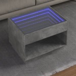 vidaXL Măsuță de cafea cu LED infinity, gri beton, 70x50x50 cm vidaXL Măsuță de cafea cu LED infinity, gri beton, 70x50x50 cm