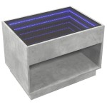 vidaXL Măsuță de cafea cu LED infinity, gri beton, 70x50x50 cm vidaXL Măsuță de cafea cu LED infinity, gri beton, 70x50x50 cm