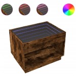 vidaXL Măsuță de cafea cu LED infinity, stejar fumuriu, 70x50x50 cm vidaXL Măsuță de cafea cu LED infinity, stejar fumuriu, 70x50x50 cm