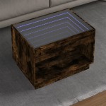 vidaXL Măsuță de cafea cu LED infinity, stejar fumuriu, 70x50x50 cm vidaXL Măsuță de cafea cu LED infinity, stejar fumuriu, 70x50x50 cm