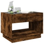 vidaXL Măsuță de cafea cu LED infinity, stejar fumuriu, 70x50x50 cm vidaXL Măsuță de cafea cu LED infinity, stejar fumuriu, 70x50x50 cm
