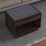 vidaXL Măsuță de cafea cu LED infinity, stejar maro, 70x50x50 cm vidaXL Măsuță de cafea cu LED infinity, stejar maro, 70x50x50 cm