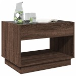 vidaXL Măsuță de cafea cu LED infinity, stejar maro, 70x50x50 cm vidaXL Măsuță de cafea cu LED infinity, stejar maro, 70x50x50 cm