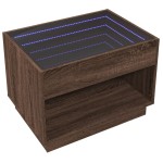 vidaXL Măsuță de cafea cu LED infinity, stejar maro, 70x50x50 cm vidaXL Măsuță de cafea cu LED infinity, stejar maro, 70x50x50 cm