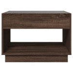 vidaXL Măsuță de cafea cu LED infinity, stejar maro, 70x50x50 cm vidaXL Măsuță de cafea cu LED infinity, stejar maro, 70x50x50 cm