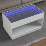 vidaXL Măsuță de cafea cu LED infinity, alb, 90x50x50 cm vidaXL Măsuță de cafea cu LED infinity, alb, 90x50x50 cm