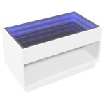 vidaXL Măsuță de cafea cu LED infinity, alb, 90x50x50 cm vidaXL Măsuță de cafea cu LED infinity, alb, 90x50x50 cm