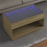 vidaXL Măsuță de cafea cu LED infinity, stejar sonoma, 90x50x50 cm vidaXL Măsuță de cafea cu LED infinity, stejar sonoma, 90x50x50 cm