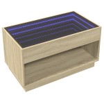 vidaXL Măsuță de cafea cu LED infinity, stejar sonoma, 90x50x50 cm vidaXL Măsuță de cafea cu LED infinity, stejar sonoma, 90x50x50 cm