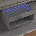 vidaXL Măsuță de cafea cu LED infinity, gri beton, 90x50x50 cm vidaXL Măsuță de cafea cu LED infinity, gri beton, 90x50x50 cm