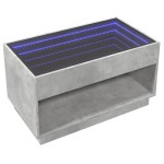 vidaXL Măsuță de cafea cu LED infinity, gri beton, 90x50x50 cm vidaXL Măsuță de cafea cu LED infinity, gri beton, 90x50x50 cm