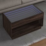 vidaXL Măsuță de cafea cu LED infinity, stejar maro, 90x50x50 cm vidaXL Măsuță de cafea cu LED infinity, stejar maro, 90x50x50 cm