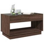 vidaXL Măsuță de cafea cu LED infinity, stejar maro, 90x50x50 cm vidaXL Măsuță de cafea cu LED infinity, stejar maro, 90x50x50 cm