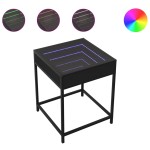 vidaXL Măsuță de cafea cu LED infinity, negru, 40x40x51 cm vidaXL Măsuță de cafea cu LED infinity, negru, 40x40x51 cm