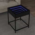 vidaXL Măsuță de cafea cu LED infinity, negru, 40x40x51 cm vidaXL Măsuță de cafea cu LED infinity, negru, 40x40x51 cm