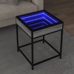 vidaXL Măsuță de cafea cu LED infinity, gri sonoma, 40x40x51 cm vidaXL Măsuță de cafea cu LED infinity, gri sonoma, 40x40x51 cm