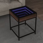 vidaXL Măsuță de cafea cu LED infinity, stejar maro, 40x40x51 cm vidaXL Măsuță de cafea cu LED infinity, stejar maro, 40x40x51 cm